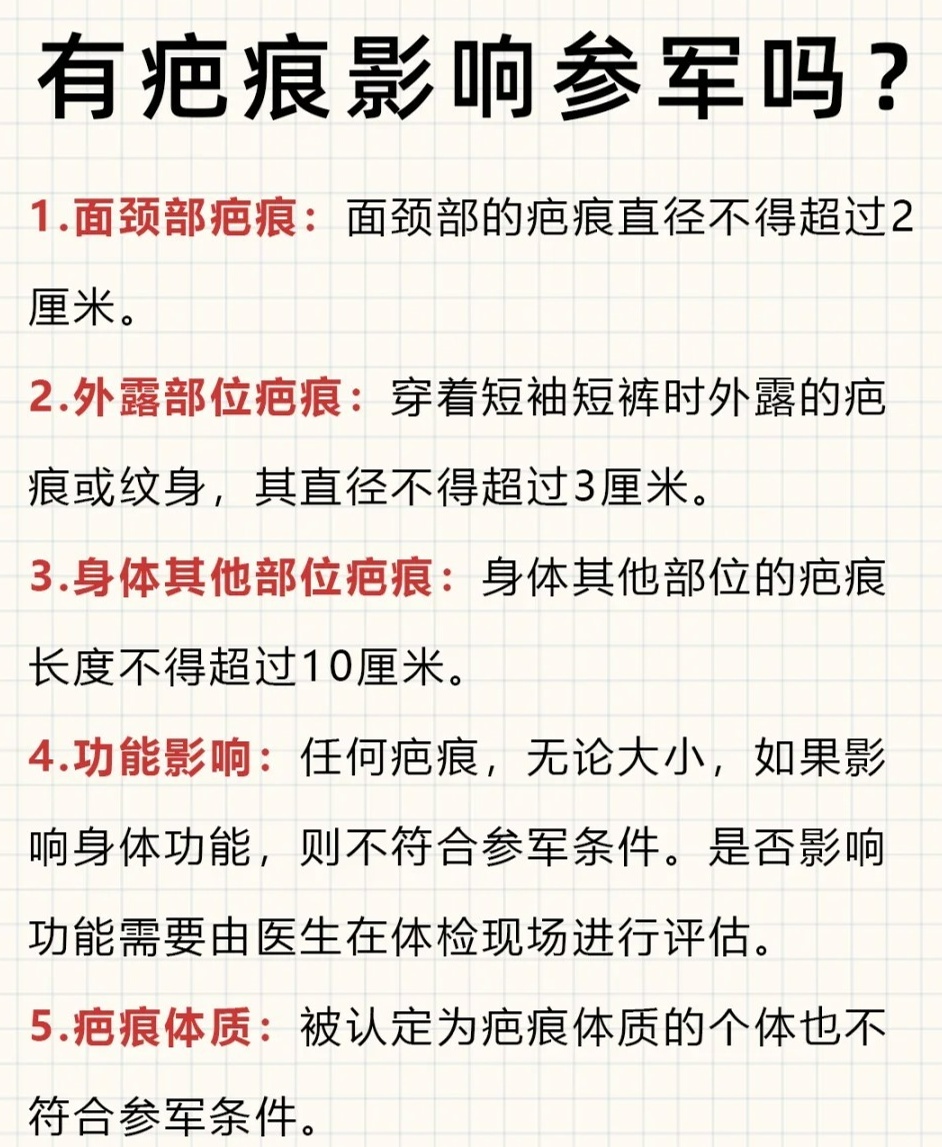 什么樣的疤痕不能當(dāng)兵？深度解析征兵體檢標(biāo)準(zhǔn)中的疤痕要求，征兵體檢標(biāo)準(zhǔn)中的疤痕要求深度解析，哪些疤痕影響當(dāng)兵資格？
