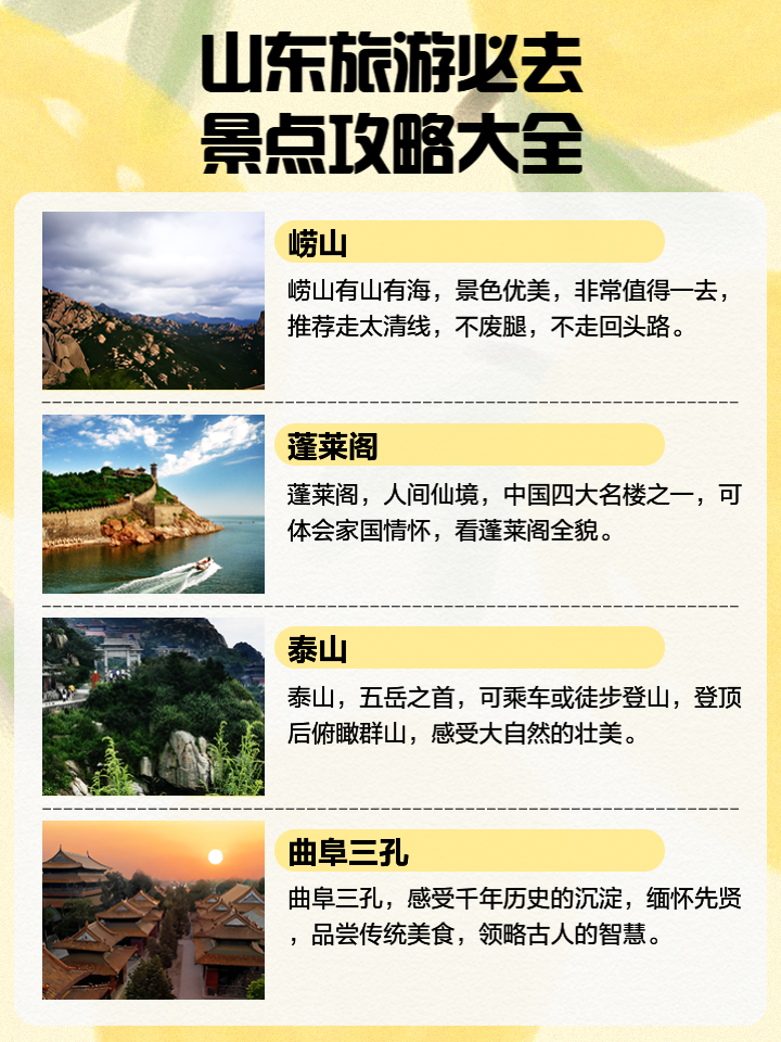山東旅游景點(diǎn)一覽，美景盡收眼底，山東美景一覽，景點(diǎn)大全與盡收眼底之旅